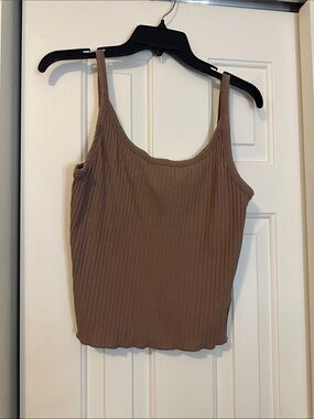 Old Navy Ribbed Scoop Tank Top - Taupe